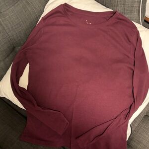a new day Long-Sleeve Crewneck Top in Burgundy